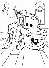 Coloring Cars Pages Mater Disney Tow Character Color sketch template