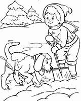 Coloring Pages Winter Playing Snow Dog Kids Boy Printable Buddies Children Color Clipart Popular Coloringhome Library Info Book sketch template