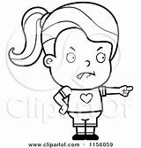 Girl Cartoon Little Pointing Blame Clipart Coloring Cory Thoman Vector Outlined Small Royalty Pointer Finger 2021 sketch template