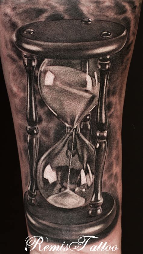 hourglass tattoo black and grey by remistattoo on deviantart
