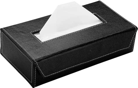 ecoleatherette handcrafted tissue paper tissue holder car tissue box black colour amazonin