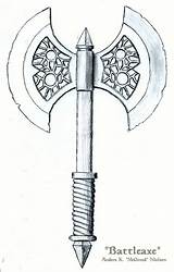Battle Axt Battleaxe Wikinger Thor Machado Dibujo Nordic Espada Norse Tatoo Bildergebnis Martillo sketch template