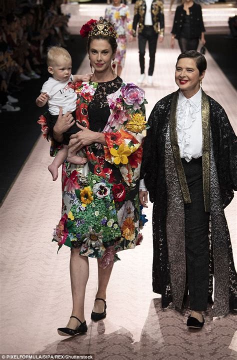 Isabella Rossellini Walks Dolce And Gabbana Runway With Son