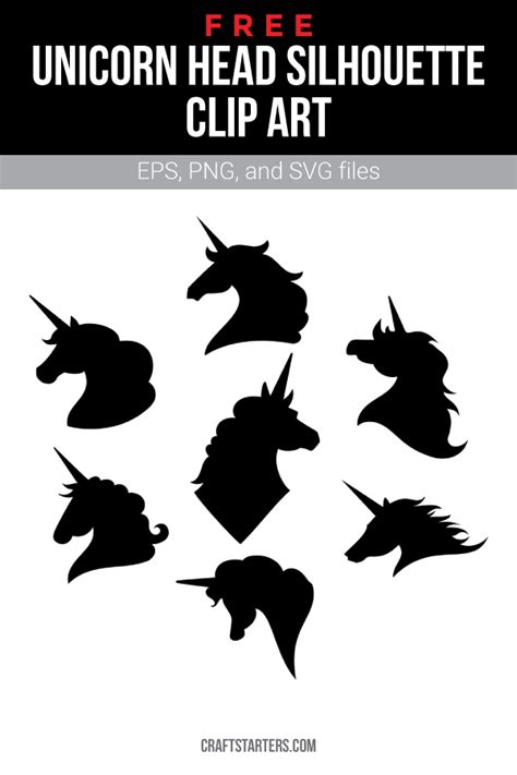 unicorn head silhouette clip art personal    designs