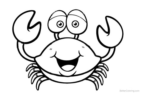 crab coloring pages lineart  printable coloring pages