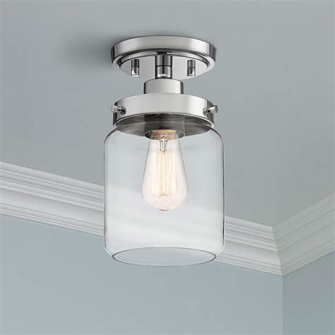 devonshire  wide chrome  glass ceiling light  lamps
