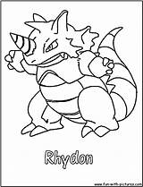 Coloring Pages Pokemon Rhydon Fun Donphan Printable Template sketch template