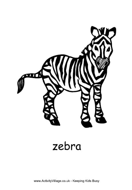 zebra colouring page