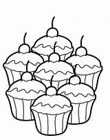 Coloring Pages Kids Dessert Cupcake Printable Popular sketch template