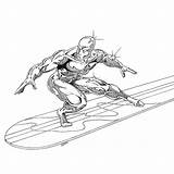 Surfer Silver Coloring Superheroes Pages Printable Printablefreecoloring Argent Marvel Coloriage Books Drawing Surf sketch template