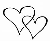 Heart Drawings Hearts Coloring Double Two Clipart sketch template
