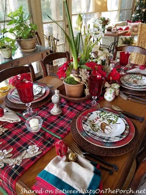 mixing plaids and tartans for a festive holiday table