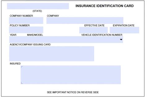 printable car insurance cards