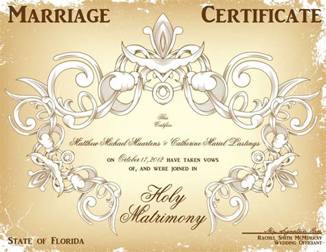 wedding ceremony certificate antique wedding certificate
