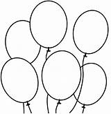 Balloon Coloring Pages Balloons Printable Drawing Colouring Clipart Six Line Air Template Hot Sheets Beautiful Birthday Color Clip Kids Cut sketch template