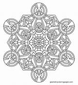 Coloring Anxiety Mandala Pages Metatron Adult Colouring sketch template