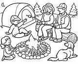 Coloring Camping Pages Camper Camp Happy Printable sketch template