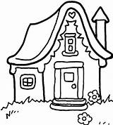 Coloring Pages House Gingerbread Kids Printable Little sketch template