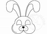 Mask Rabbit Face Coloring Easter sketch template
