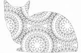 Colouring Mandala Pages Cat Printable sketch template