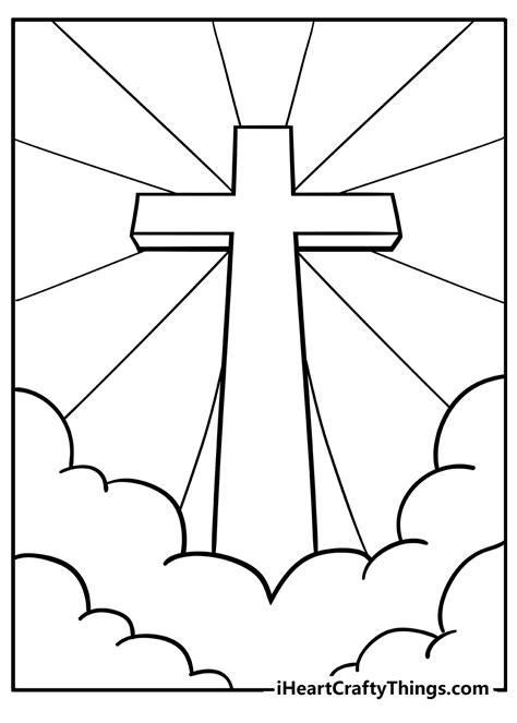 cross outline coloring page