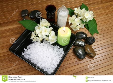 jasmine spa stock photo image  salt healthy health