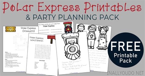 polar express party pack printables ideas