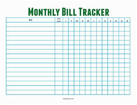 monthly bill tracker template excel monthly bill tracker excel unique