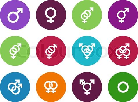 gender identities circle icons on white background vector