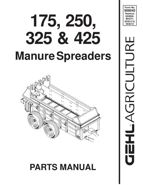 gehl     manure spreader parts manual   service manual repair manual