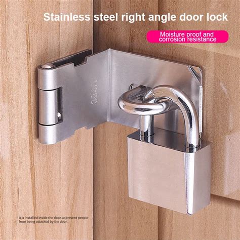 door hasp latch  degree stainless steel safety angle locking latch  push sliding barn door