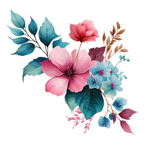 pink  blue watercolor flowers flowers watercolor wedding png