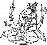 Hindu Clipart God Gods Hinduism Coloring Clip Pages Drawing Ganesh Cliparts Colouring Line Ganesha Ganesa Ganpati Deities Library Bappa Vector sketch template