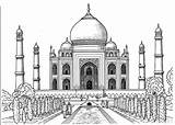Mahal Taj Coloriages Inde Adultes sketch template