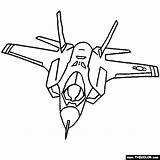 Coloring Pages Jet Airplane Drawing 35 Fighter Lightning Force Ii Print Plane Kids F35 Air Book Airplanes Color Thecolor Military sketch template