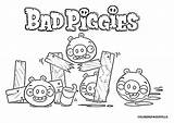 Bad Piggies Coloring Angry Birds Papercraft sketch template