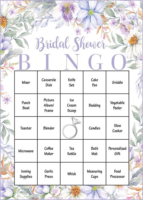 bridal shower bingo  printable printable word searches