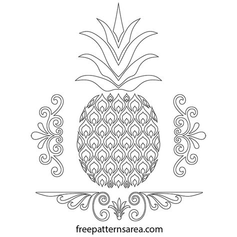 pineapple stencil art svg  vector files freepatternsarea