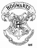 Hogwarts Coloring Sketch Crests sketch template