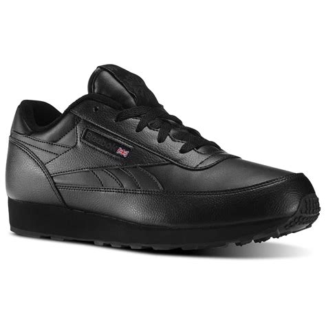 reebok mens classic renaissance leather wide sneaker black