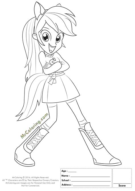 ideas  equestria girls rainbow dash coloring pages