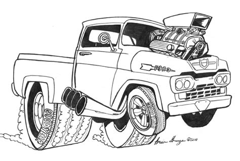 ford  truck art cars coloring pages monster truck