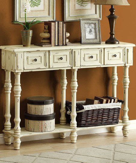 Monarch Specialties White Antique Console Table Zulily Traditional