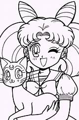 Sailor Moon Coloring Pages Chibi Girls Young sketch template