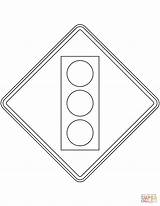 Coloring Traffic Sign Signs Ahead Signal Road Pages Ontario Usa Printable Supercoloring sketch template
