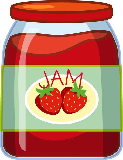 strawberry jam  white background  vector art  vecteezy