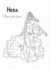 Hera Mythology Colorare Diosa Mitos Greca Mitologia Griega Dios Pintar Zeus Goddesses sketch template