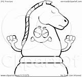 Chess Mascot Mad Knight Clipart Coloring Cartoon Cory Thoman Outlined Vector Pages Pieces 2021 Getcolorings sketch template