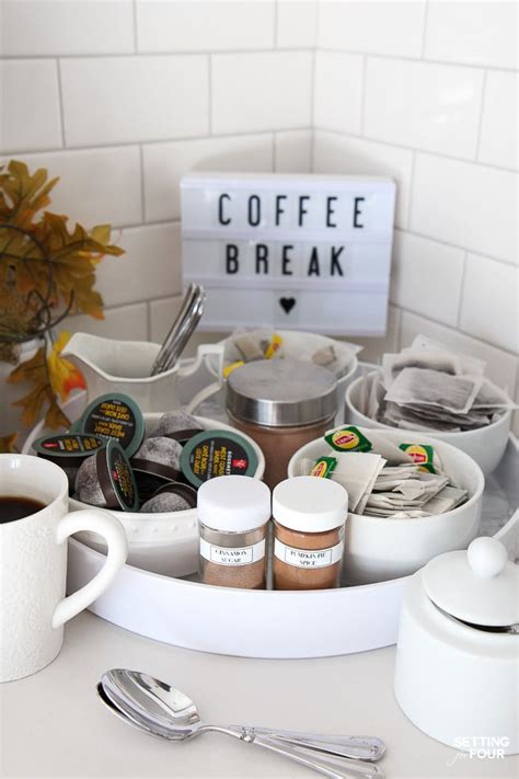 An Elegant Kitchen Coffee Bar Idea For Fall Setting For Four
