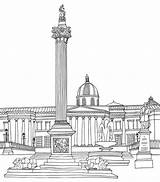 Trafalgar Colorare Londra Thames River Relacionada Monumenti Monumentos Farrarons Buckingham Sheets Londres Clipground sketch template